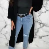 She's Sweet Black Knitted Cardigan