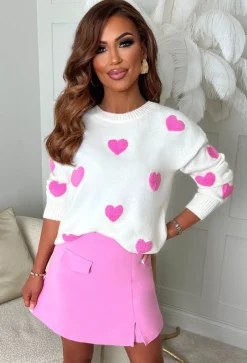 Short & Sweet Pink Split Front Mini Skort