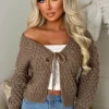Sophia Mocha Chunky Knit Cardigan