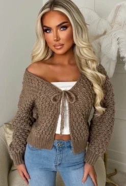 Sophia Mocha Chunky Knit Cardigan