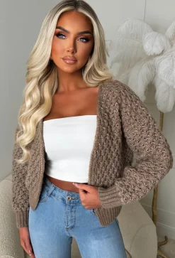 Sophia Mocha Chunky Knit Cardigan
