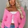 Sophia Pink Chunky Knit Cardigan