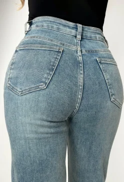 Sugar Daddy Light Wash Super Stretch Dad Fit Wide Leg Jeans