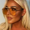 Sunshine Chic Orange Aviator Sunglasses
