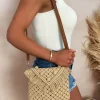 Tahitian Tease Tan Raffia Tassle Detail Bag