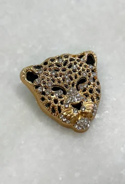 The Hustle Gold Jaguar Head Brooch