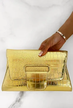 To Be Seen Gold Clutch Bag