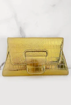 To Be Seen Gold Clutch Bag