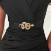 Toxic Touch Black Snake Detail Elasticated Belt