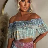 Tropic Fever Multi Floral Ruffle Top