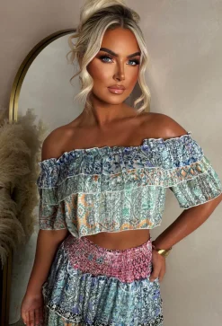 Tropic Fever Multi Floral Ruffle Top