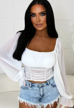 Trust In Me White Milkmaid Mesh Top
