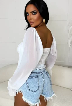 Trust In Me White Milkmaid Mesh Top