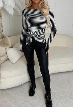 Ultimate Destiny Black Faux Leather Stretch Skinny Fit Jeans