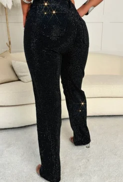 Ultimate Sparkle Black Straight Leg Stretch Diamante Jeans