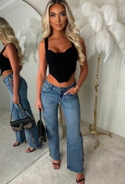Ultimately Yours Stretch Leopard Print Side Stripe Jeans