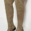 Unreal Love Taupe Faux Suede Thigh High Flat Boots