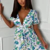 Untamed Allure Green Ring Front Side Cut Out Mini Dress
