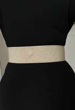 Va Va Voom Champagne Embellished Buckle Elasticated Belt