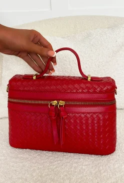 Very Fetch Red Woven Vanity Bag