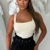 Vibe With Me Black Frill Top Belted Shorts