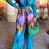 Vivid Imagination Multi Printed Long Sleeve Jumpsuit