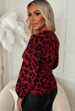 Wild Kisses Hot Pink Leopard Print Tie Knot Top