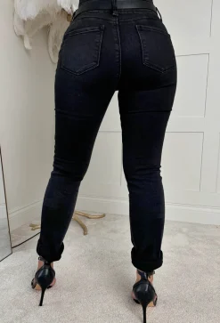 Wild Patch Black Stretch Sequin Patchwork Leopard Jeans
