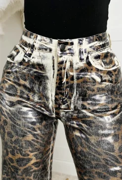 Wild Star Leopard Stretch Metallic Leopard Jeans