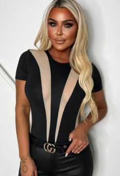 Wild Visions Black Mesh Panelled Bodysuit