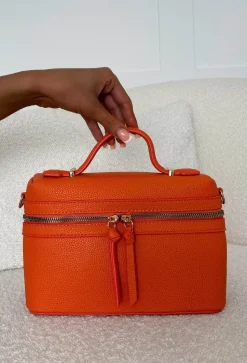 Xoxo Chic Orange Top Handle Vanity Bag