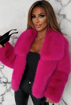 Yours Forever Hot Pink Ultra Thick Faux Fur Jacket