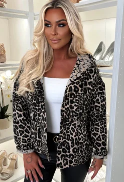 Zendaya Leopard Leopard Hooded Parka Jacket