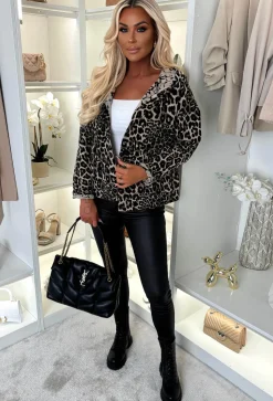 Zendaya Leopard Leopard Hooded Parka Jacket