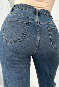 Zoe Mid Blue Stretch Straight Leg Jeans