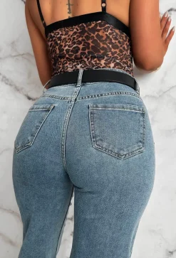Zoe Mid Blue Stretch Straight Leg Jeans